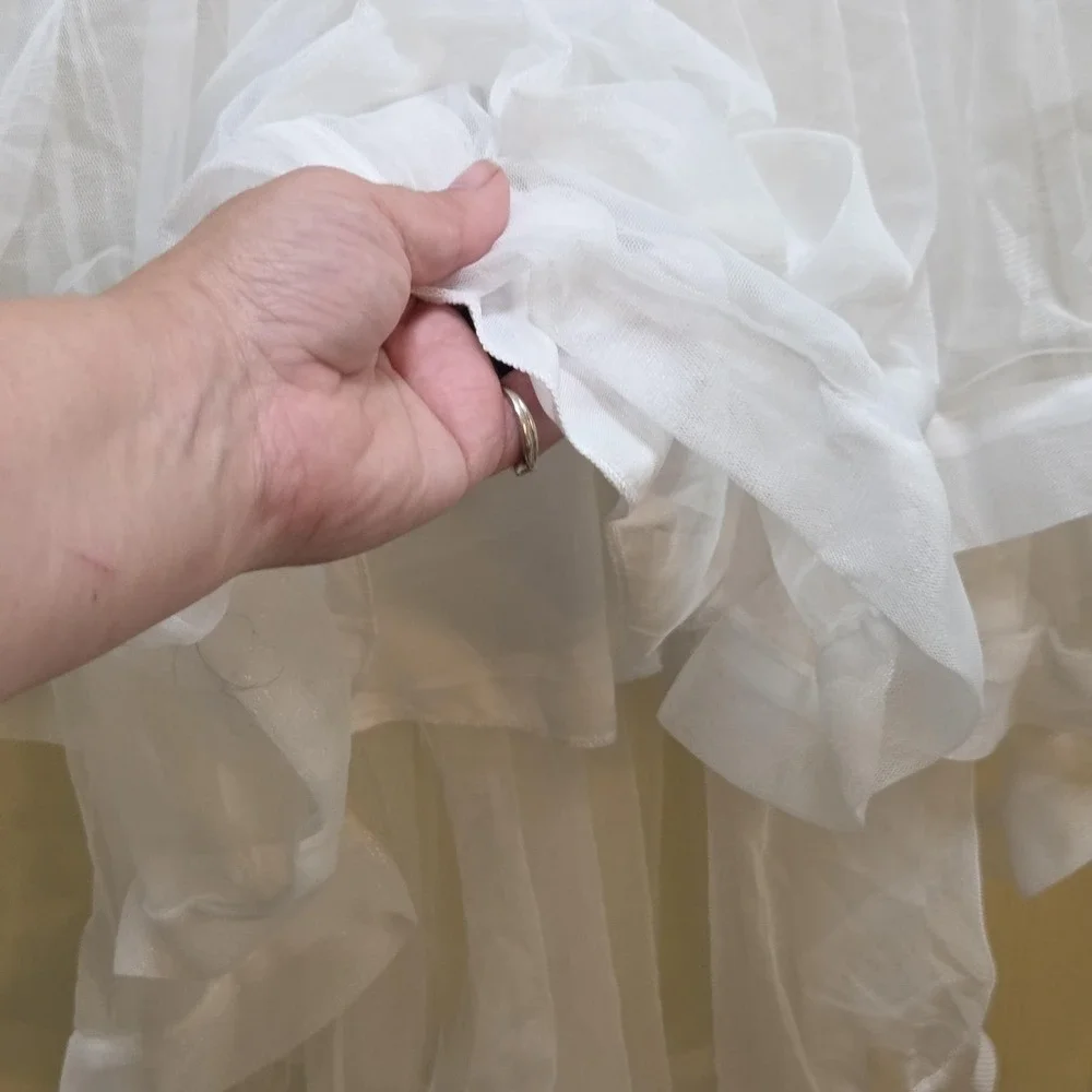Speechless Kids Dress Girls 7 White Sequin Tulle Hi Low Formal Party Wedding